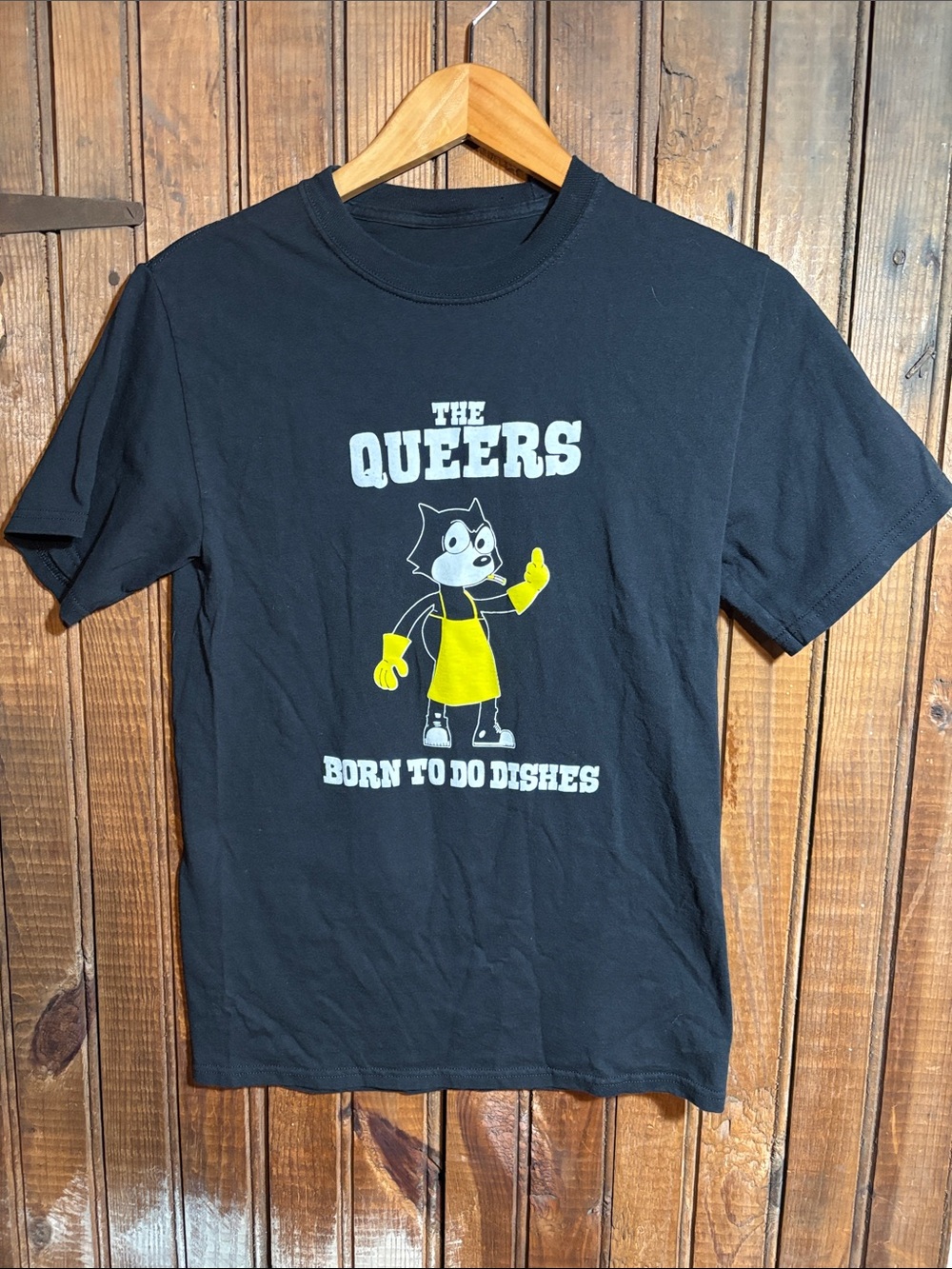 The Queers "Born to Do Dishes" Black Graphic T‑Shirt